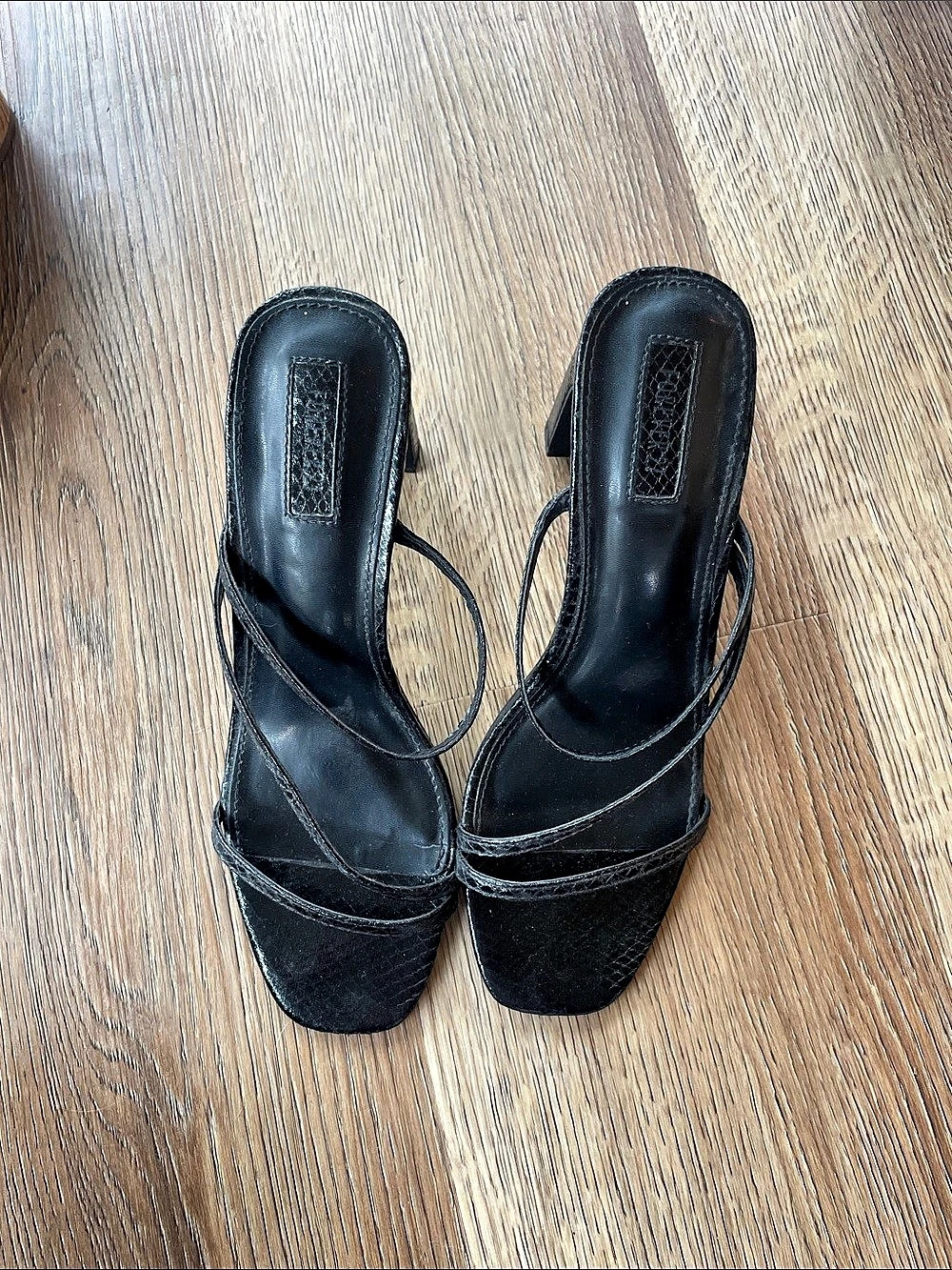 Forever 21 Black Strappy Heels